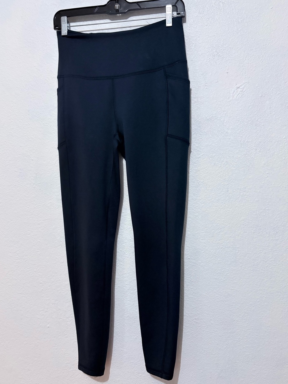 Spyder Active High Waist Athletic Leggings Navy Blue Womens Sz S Side Pockets